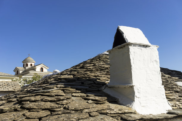 东正教修道院，萨索斯岛，希腊图片下载