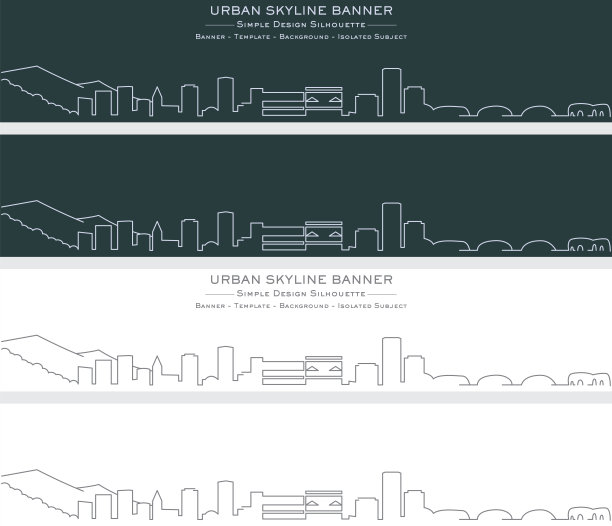 仙台单线天际线横幅图片下载