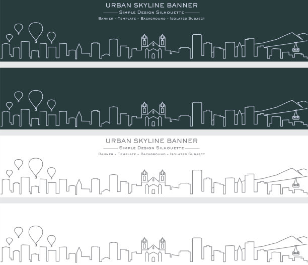 阿尔伯克基单线天际线横幅图片下载