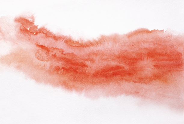 这是本季主打时尚橙色色调的潮流照片。在白纸背景上明亮模糊的水彩颜料涂抹。图片下载