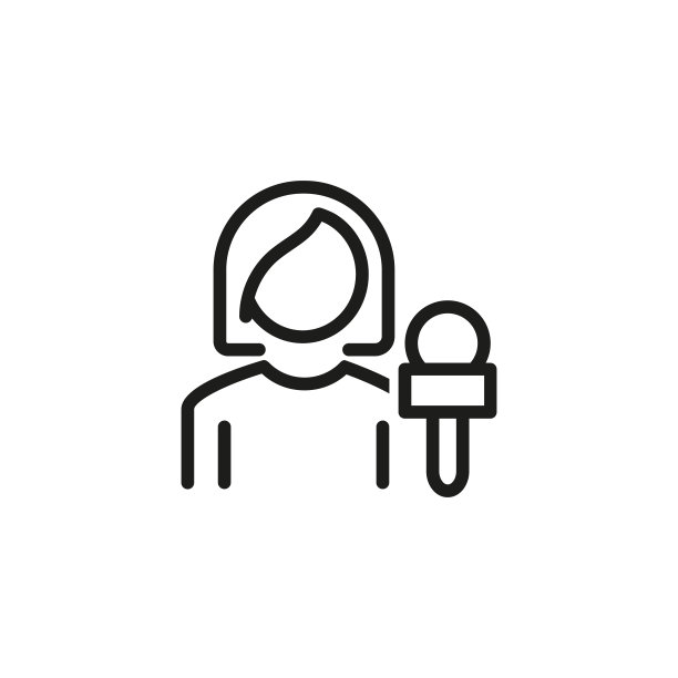 电视主持人线图标图片下载