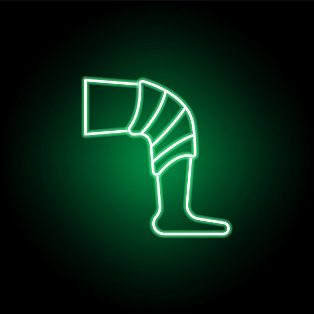 医疗，带着霓虹风格绷带图标的腿。医学元素插图。标志和符号图标可以用于网页，标志，移动应用程序，UI, UX图片下载