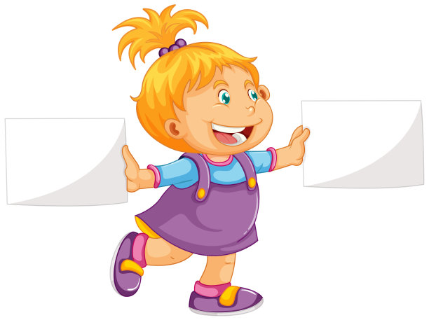 可爱的女孩拿着纸图片下载