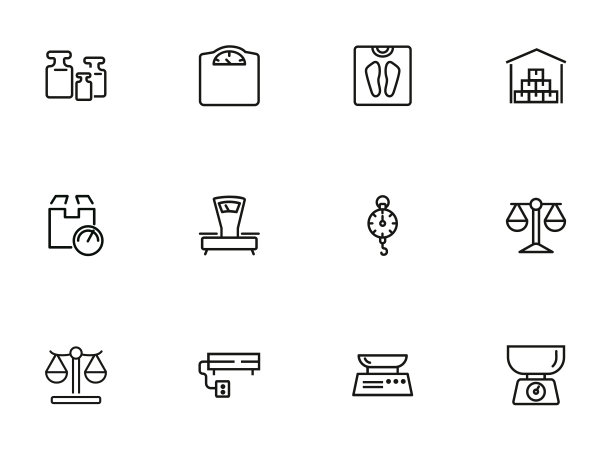 重量测量工具行图标设置图片下载