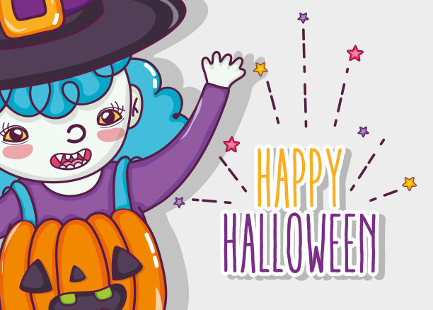 万圣节快乐卡片卡通图片下载