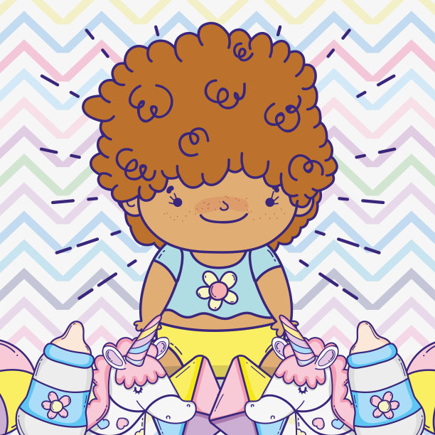 小男孩拿着奶瓶和玩具图片下载