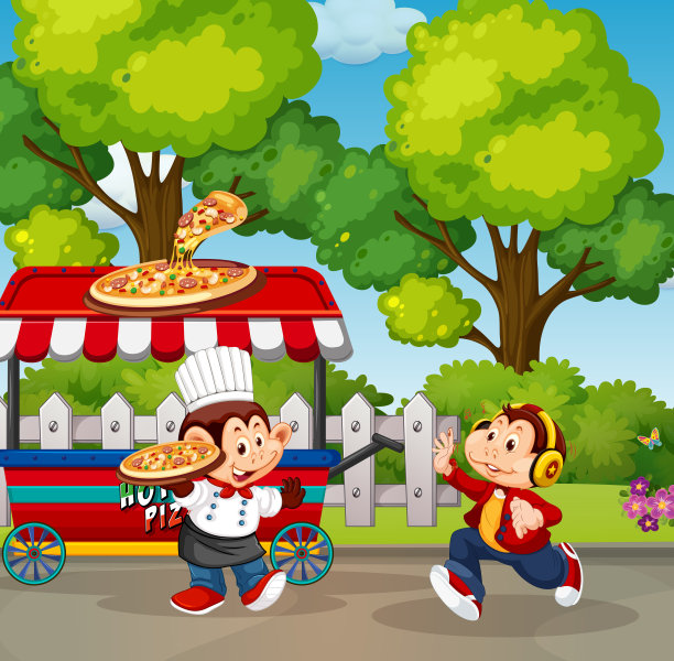 公园里的小吃摊图片下载