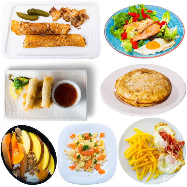 一套各式各样的美味早餐图片下载