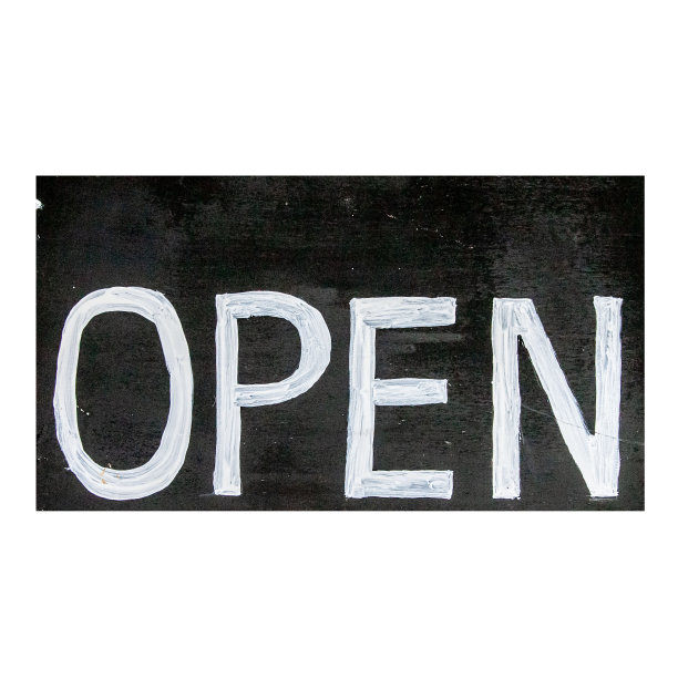 木材开放标志孤立在白色背景图片下载