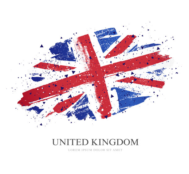 英国国旗。矢量插图。画笔描边。联合王国。图片下载