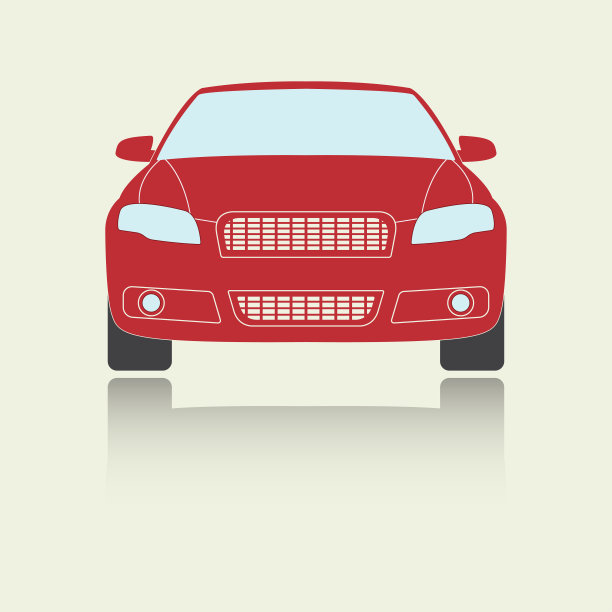 汽车前视图图标或标志。彩色矢量插图的车辆。平面设计。图片下载