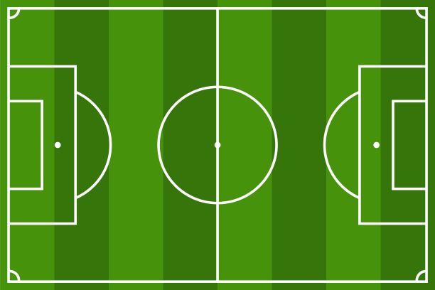 俯视图的足球场矢量插图图片下载