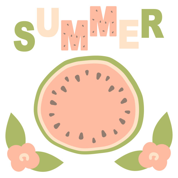 可爱可爱的卡通向量夏季卡手绘西瓜图片下载