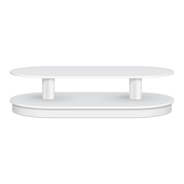 圆形地板展示架超市空与货架。3D。前视图。模拟,模板。插图孤立的白色背景。为你的设计做好准备。产品广告。向量EPS10图片下载