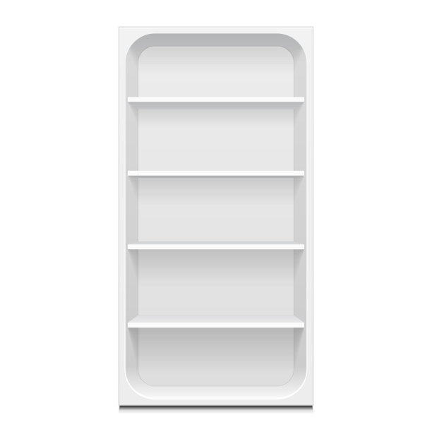 空白空圆形展示与零售货架。3D。前视图。模拟,模板。插图孤立的白色背景。为你的设计做好准备。产品广告。向量EPS10图片下载