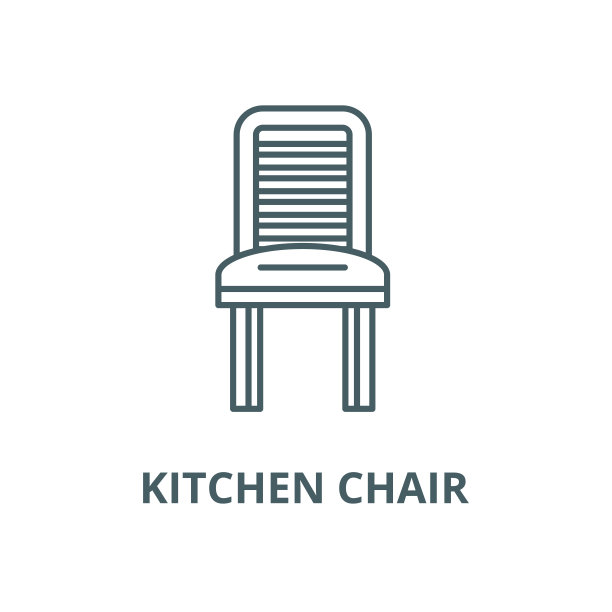 厨房椅矢量线图标，线性概念，轮廓符号，符号图片下载