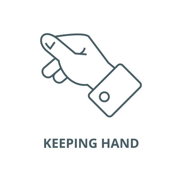 保持手上的矢量线图标、线形概念、轮廓符号、符号图片下载