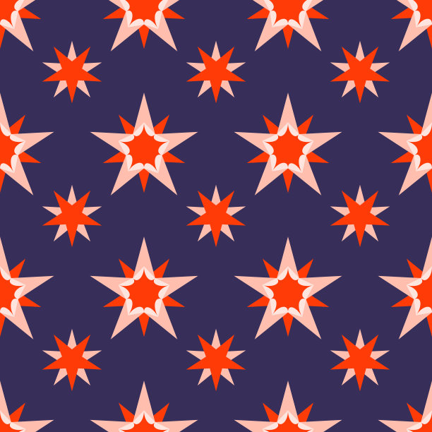 抽象的无缝模式与星星。矢量背景在明亮的阴影EPS10图片下载