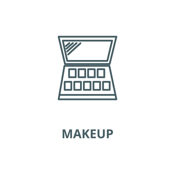 化妆矢量线图标，线性概念，轮廓符号，符号图片下载
