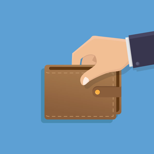 手握钱包平面设计矢量插图图片下载