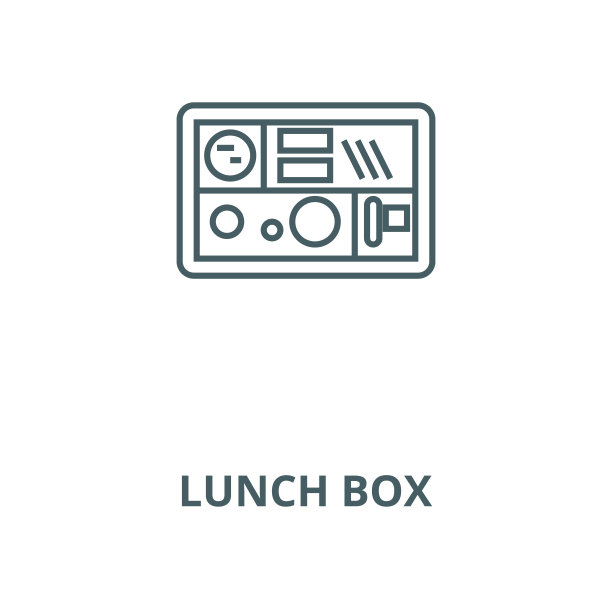 餐盒矢量线图标，线性概念，轮廓符号，符号图片下载