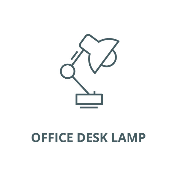 办公台灯矢量线图标、线性概念、轮廓符号、符号图片下载
