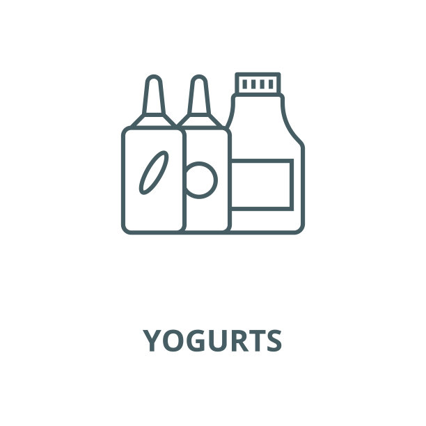 酸奶矢量线图标，线性概念，轮廓符号，符号图片下载