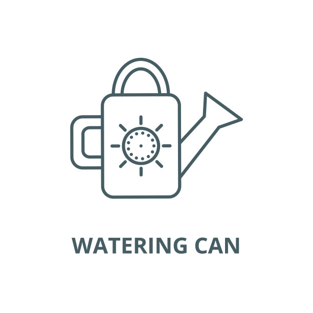 喷壶插图矢量线图标，线性概念，轮廓符号，符号图片下载