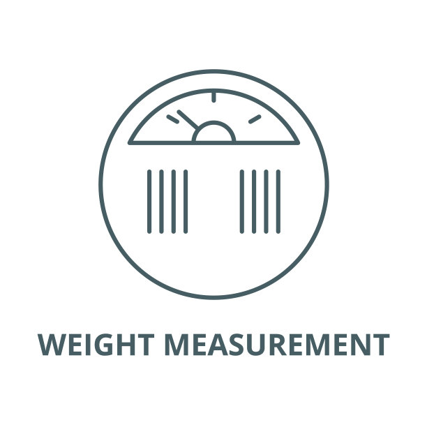 重量测量矢量线图标，线性概念，轮廓符号，符号图片下载