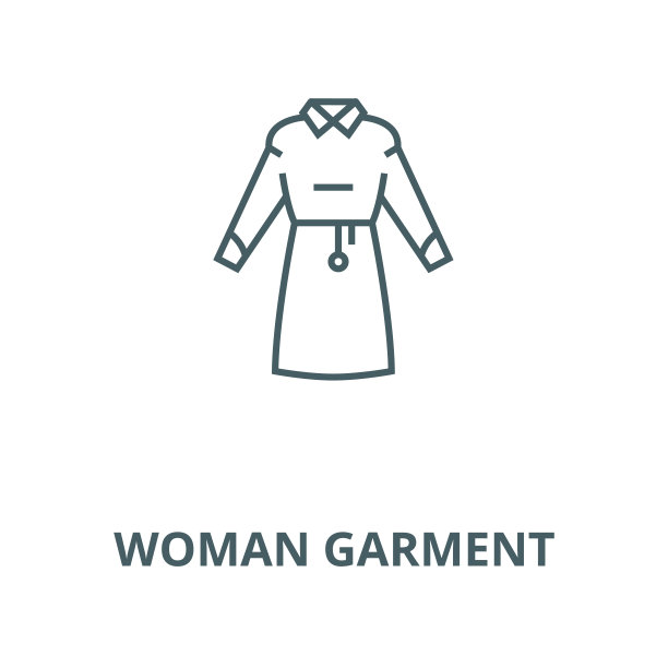 女装矢量线图标、线性概念、轮廓符号、符号图片下载