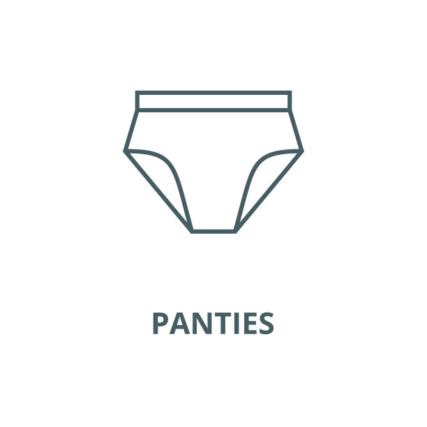 内裤矢量线图标，线性概念，轮廓符号，符号图片下载