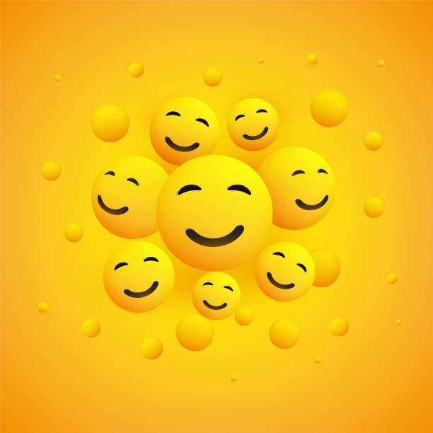 一组微笑快乐的表情符号图片下载