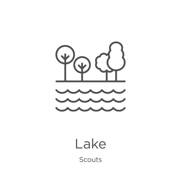 湖图标向量从球探收集。细线湖轮廓图标矢量插图。轮廓，细线湖图标用于网站设计和移动，应用程序开发图片下载