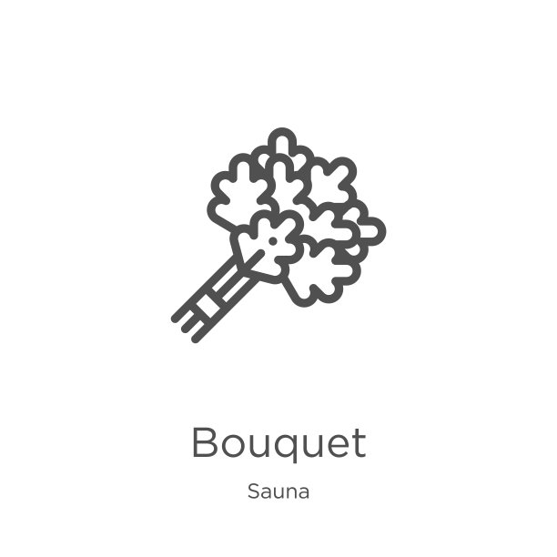 从桑拿收集花束图标矢量。细线花束轮廓图标矢量插图。轮廓，细线花束图标的网站设计和移动，应用程序开发图片下载