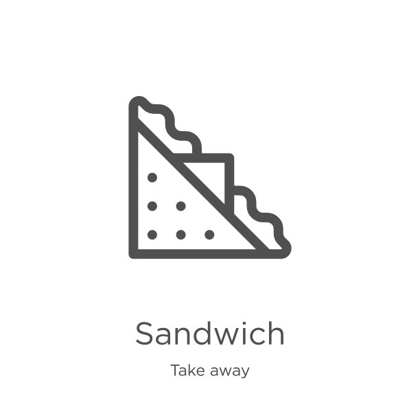 三明治图标矢量从拿走集合。细线三明治轮廓图标矢量说明。轮廓，细线三明治图标的网站设计和移动，应用程序开发图片下载