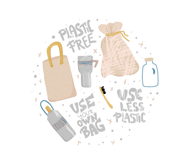 塑料自由向量概念与文本和符号。图片下载