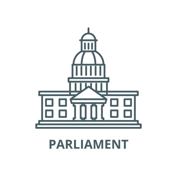 议会向量线图标，线性概念，轮廓符号，符号图片下载