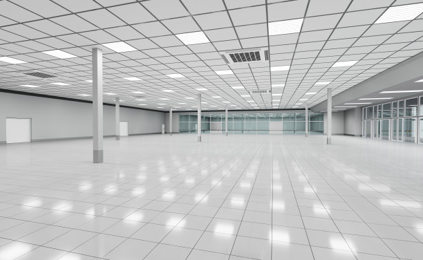 室内空超市。3 d的插图图片下载