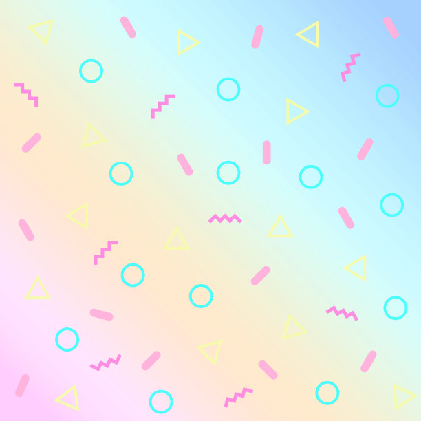 孟菲斯风格的形状在梯度上图片下载