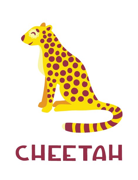 可爱的卡通人物猎豹。图片下载