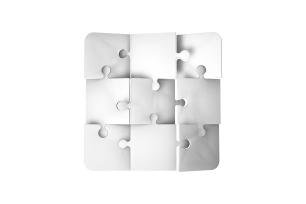 白色上的许多拼图图片下载