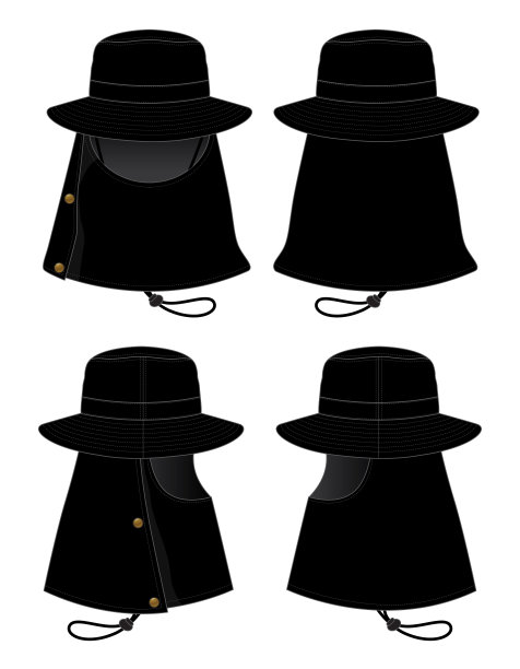 桶帽矢量模板图片下载