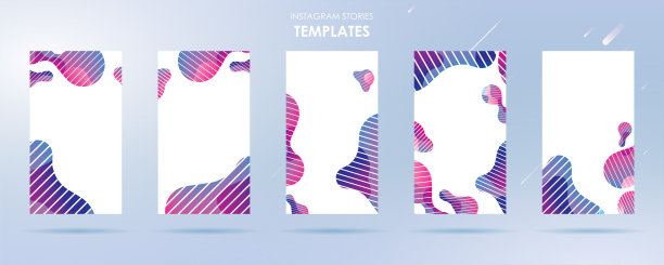 instagram故事与波浪液体和梯度飞溅收集，可以用于销售横幅背景，照片，夏季销售，网站，移动应用程序，海报，传单，优惠券，礼品卡-矢量图片下载