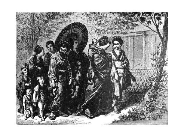 一世纪的美国插图——1873年——日本妇女图片下载