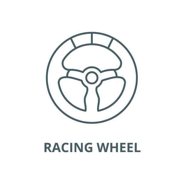 赛车轮矢量线图标，线性概念，轮廓符号，符号图片下载