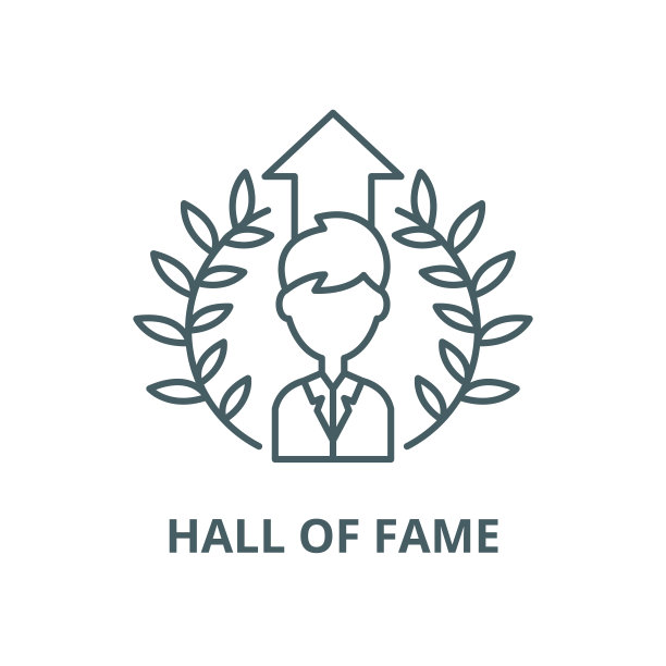 名人堂矢量线图标，线性概念，轮廓符号，符号图片下载