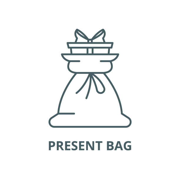 现袋矢量线图标，线形概念，轮廓符号，符号图片下载