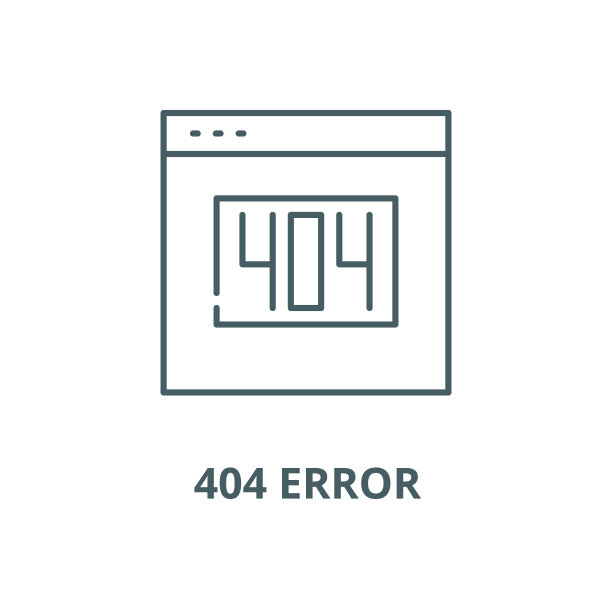 404错误矢量线条图标，线性概念，轮廓符号图片下载