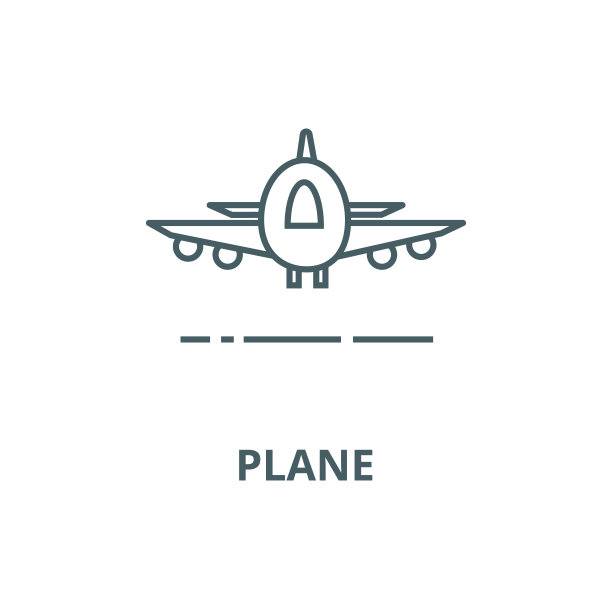 飞机，机场，快速交付矢量线图标，线性概念，轮廓标志，符号图片下载