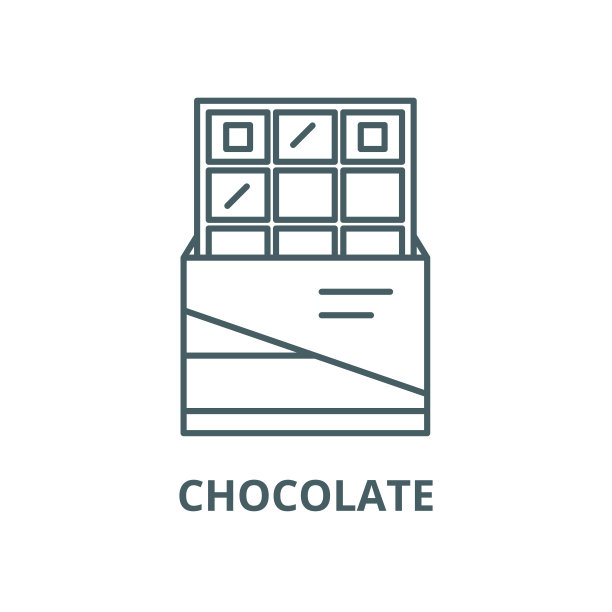 巧克力矢量线图标，线性概念，轮廓符号，符号图片下载
